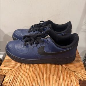 Nike Men's Air Force 1 Blue and Black Athletic Shoes Size 11